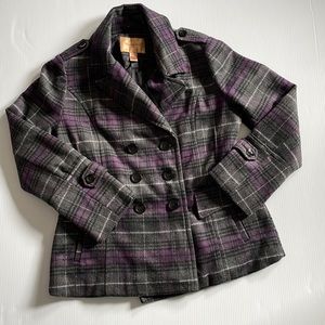 NorthCrest classic purple, black & gray double breasted jacket.  Women’s medium